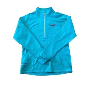 PATAGONIA Quarter Zip Teal Polartec Power Stretch a fleece Large Womens